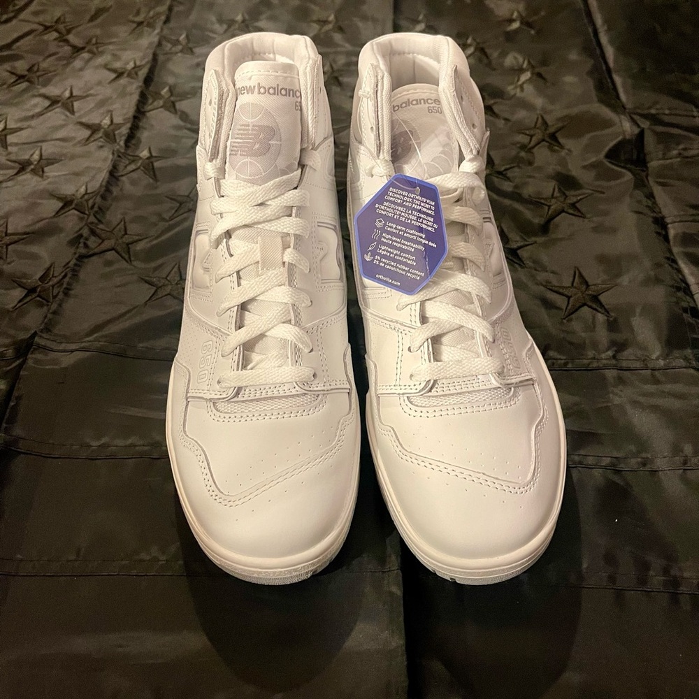 New Balance 650 Men's All-White High-Top BB Sneakers